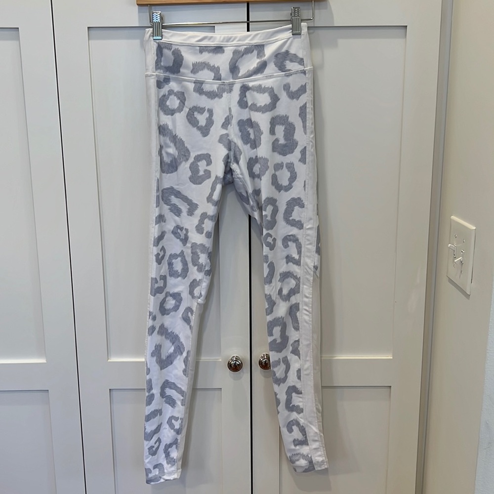 All Fenix white leopard leggings with mesh